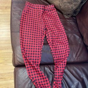 Black and red plaid tights